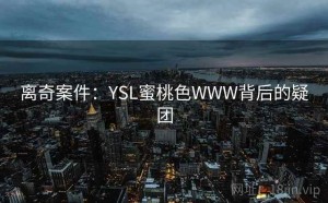 离奇案件：YSL蜜桃色WWW背后的疑团