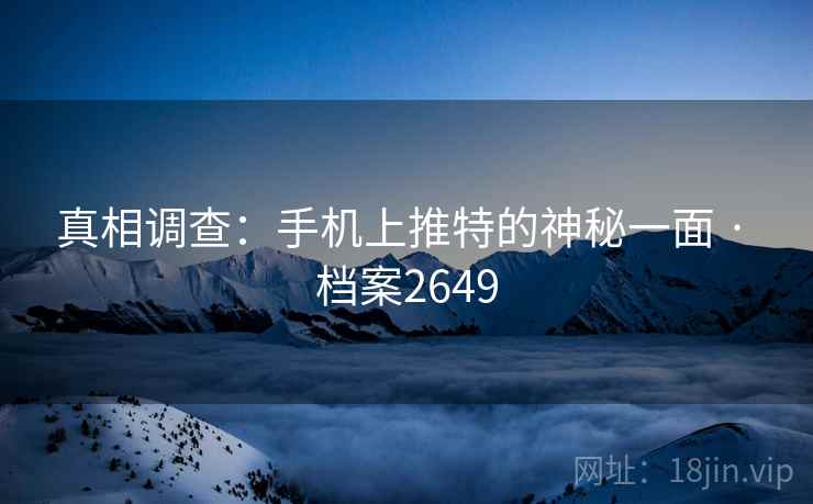 真相调查：手机上推特的神秘一面 · 档案2649